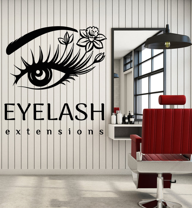 Vinyl Wall Decal Beauty Salon Eyelash Extensions Beautiful Eyes Stickers Mural (g5410)