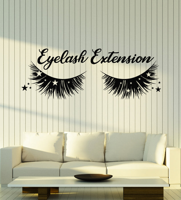 Vinyl Wall Decal Eyelash Extension Woman Eye Make Up Beauty Salon Stickers Mural (g5886)