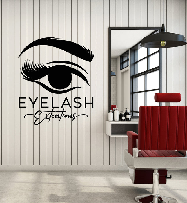 Vinyl Wall Decal Women's Eyelash Extensions Fashion Makeup Stickers Mural (g4725)