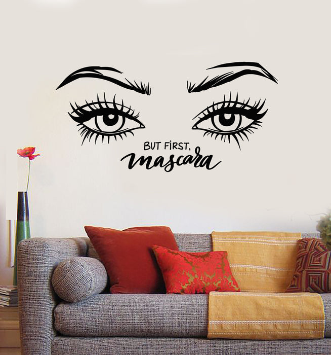 Vinyl Wall Decal Mascara Eyelash Makeup Cosmetics Beauty Eyes Stickers Mural (g2439)