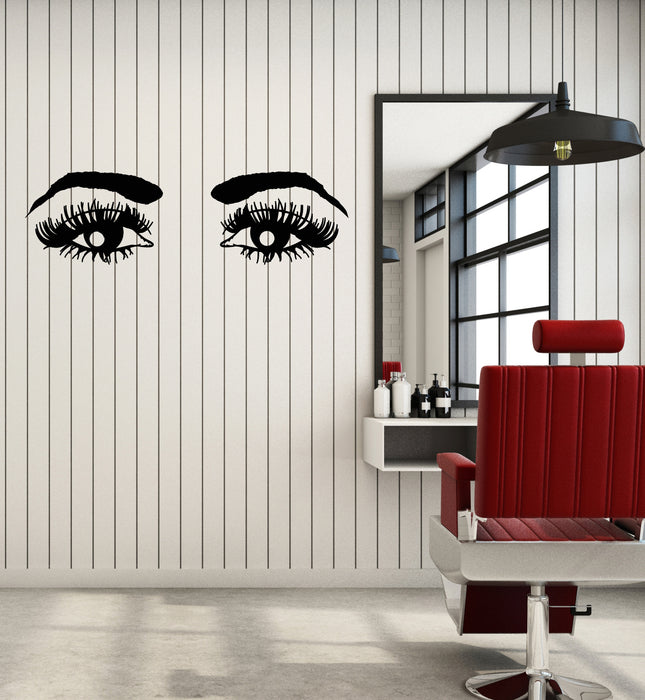 Vinyl Wall Decal Female Eyes Eyelashes Brows Expressive Look Women Stickers Mural (g1597)