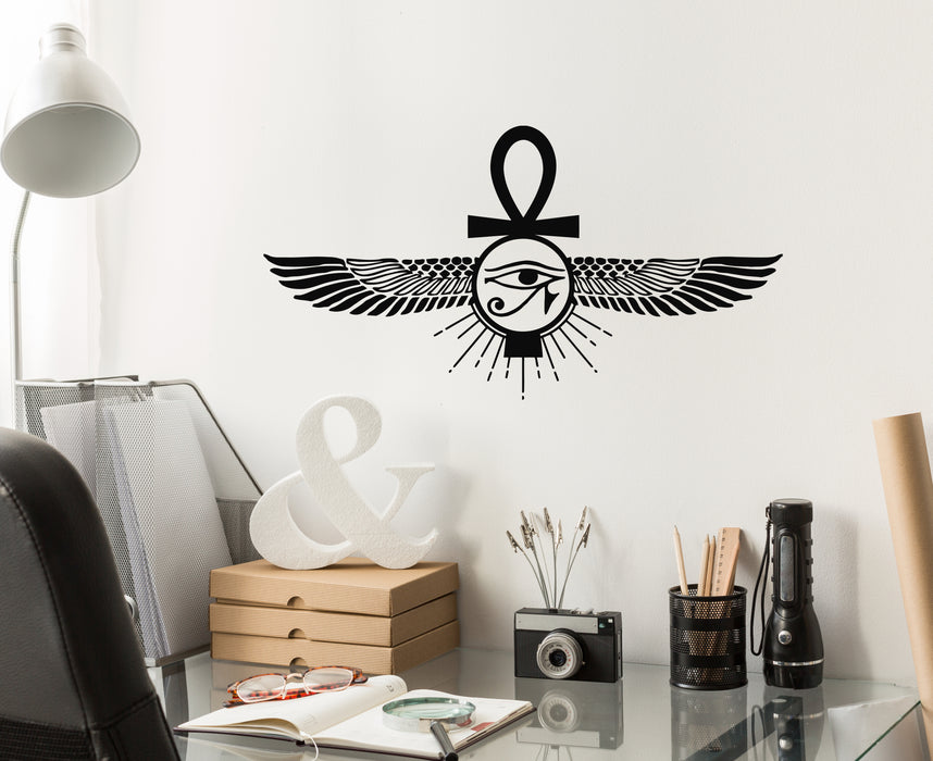 Vinyl Wall Decal Ancient Egypt Egyptian God Eye Wings Stickers Mural (g4710)