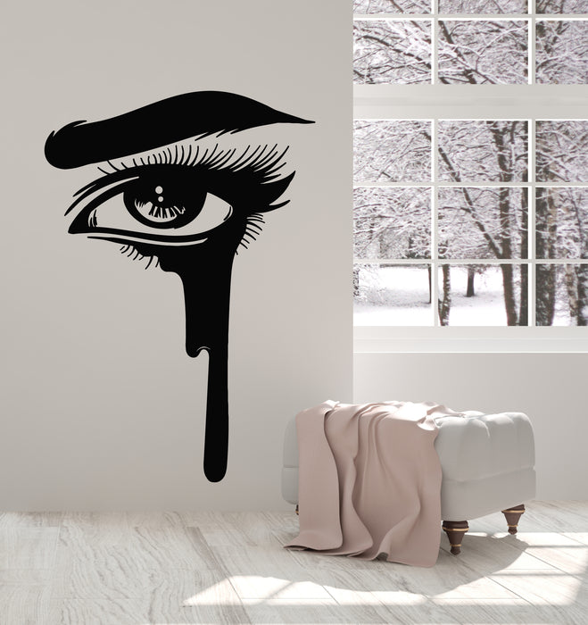 Vinyl Wall Decal Makeup Beauty Salon Woman Eye Mascara Stickers Mural (g4957)