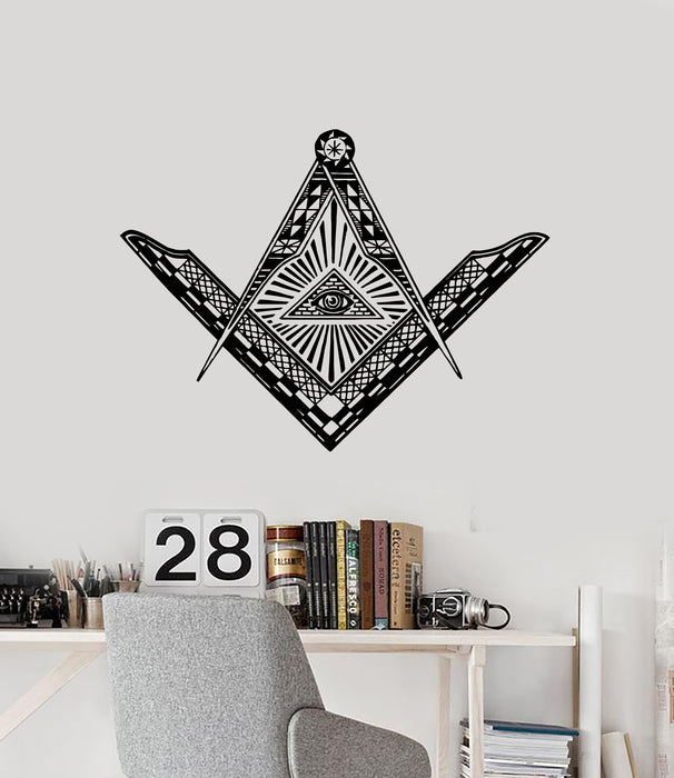 Виниловая наклейка на стену Масонский глаз Всевидящее Око Провидения Наклейки Фреска (g6307)