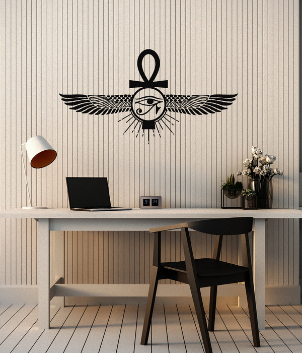 Vinyl Wall Decal Ancient Egypt Egyptian God Eye Wings Stickers Mural (g4710)