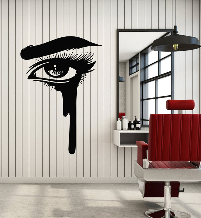 Vinyl Wall Decal Makeup Beauty Salon Woman Eye Mascara Stickers Mural (g4957)