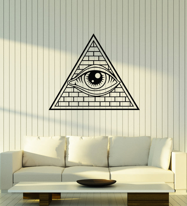 Vinyl Wall Decal Talisman Pyramid Freemasons Eye Amulet Decor Stickers Mural (g6272)