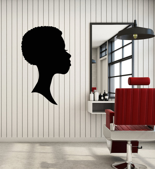 Vinyl Wall Decal Profile Afro Woman Girl Face Beauty Fashion Stickers Mural (g1530)