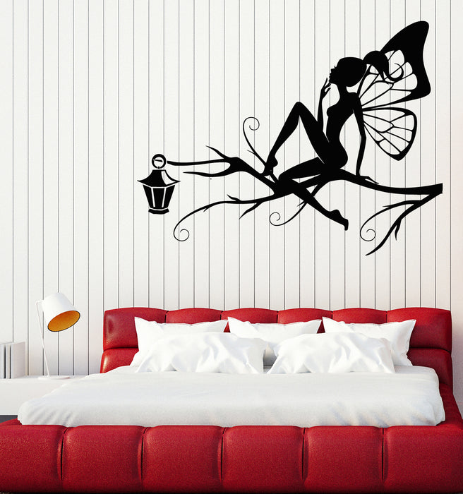 Vinyl Wall Decal Fairy Sexy Girl Magic Fairytale Bedroom Night Lamp Stickers Mural (g6857)