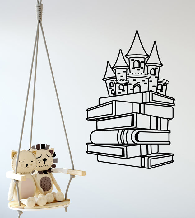 Vinyl Wall Decal Fairy Tale Story Castle Books Child Room Stickers Mural (g5933)