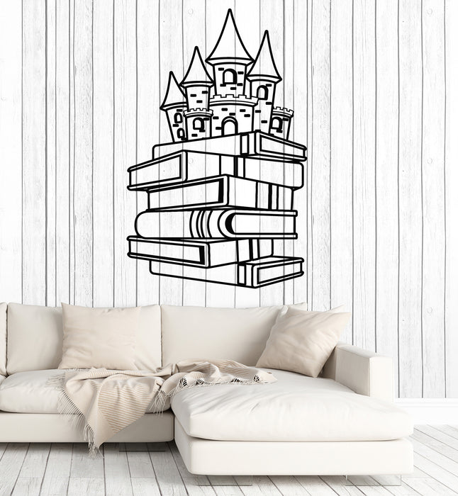 Vinyl Wall Decal Fairy Tale Story Castle Books Child Room Stickers Mural (g5933)