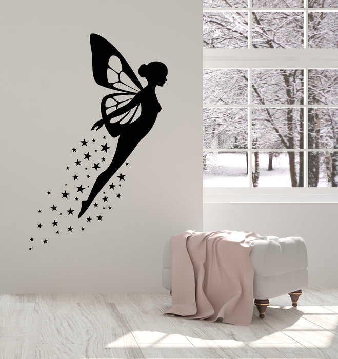 Vinyl Wall Decal Fairy Wings Fairytales Magic Child Room Stickers Mural (g3062)