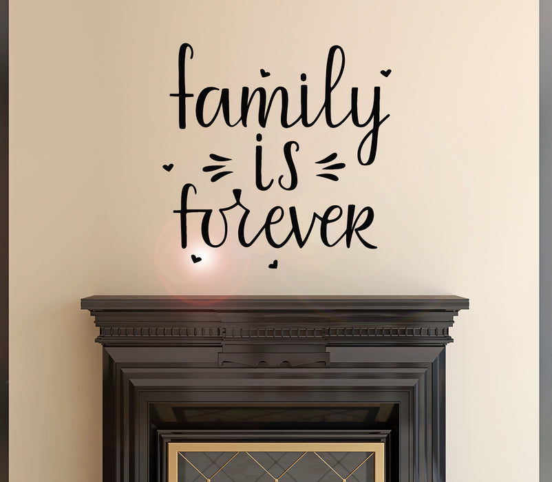 Vinyl Wall Decal Lettering Family Forever Home Decor Idea Stickers Mural 22.5 in x 20 in gz145