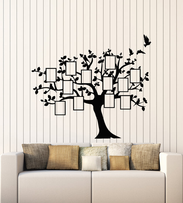 Vinyl Wall Decal Family Tree Branch Genealogical Frames For Photos Stickers Mural (g1142)