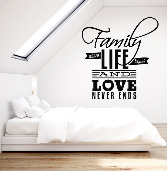 Vinyl Wall Decal Family Love Quote Words Room Art Bedroom Decor Stickers Mural (g888)