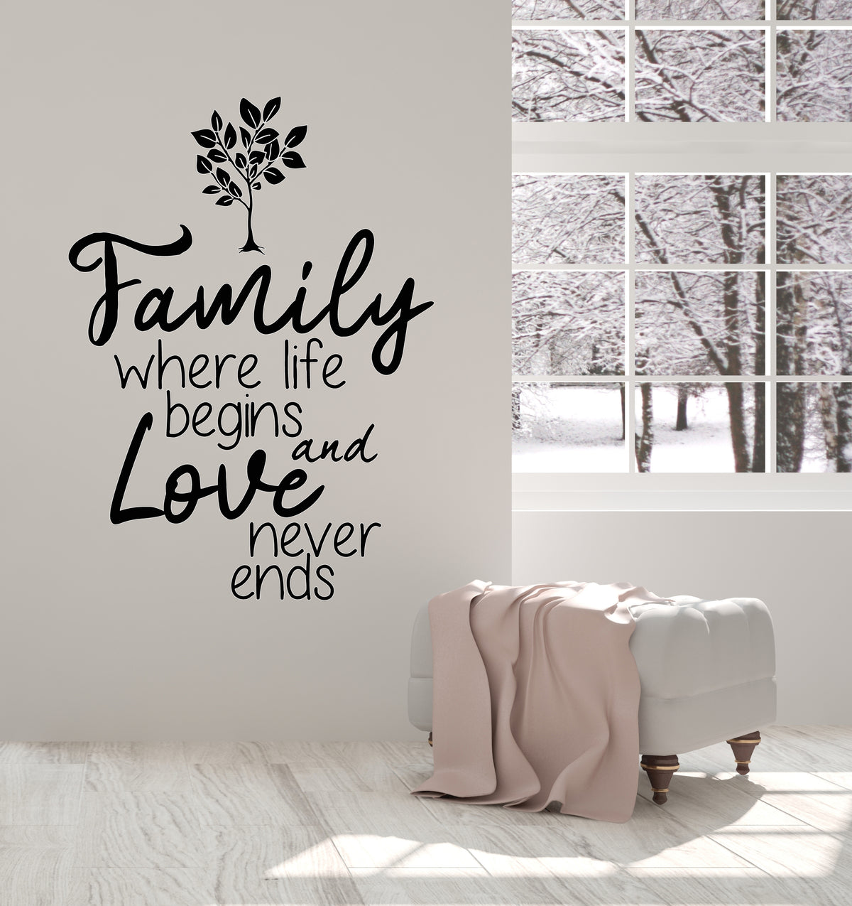 Vinyl Wall Decal Family Love Inspiring Quote Tree Home Decor Stickers ...