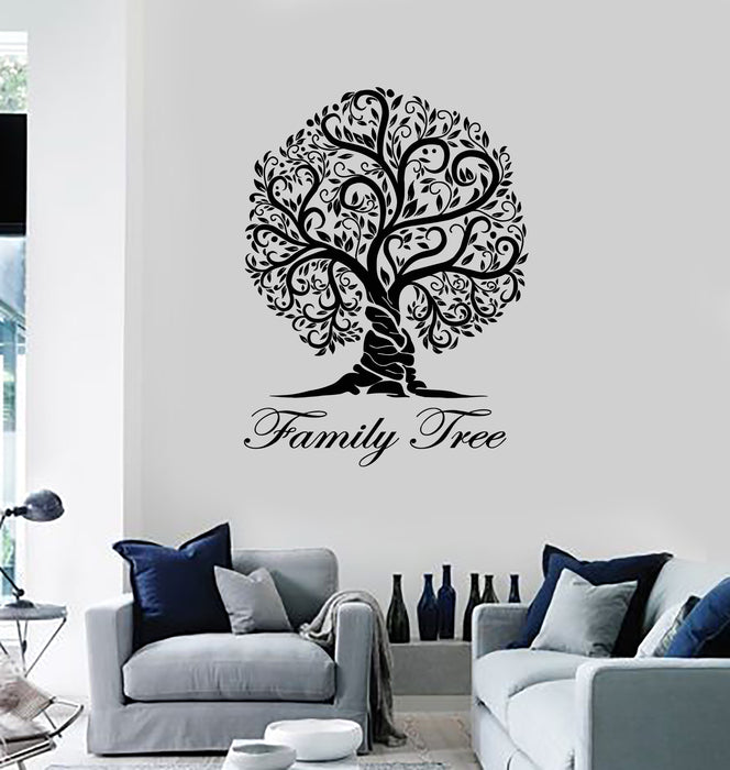 Vinyl Wall Decal Family Tree Floral Nature Art Living Room Stickers Mural (g3683)