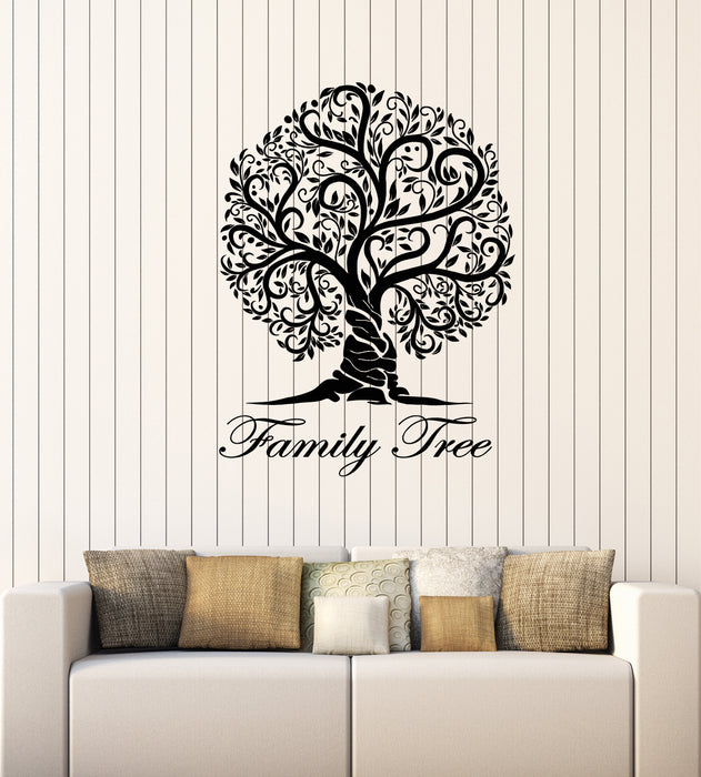 Vinyl Wall Decal Family Tree Floral Nature Art Living Room Stickers Mural (g3683)