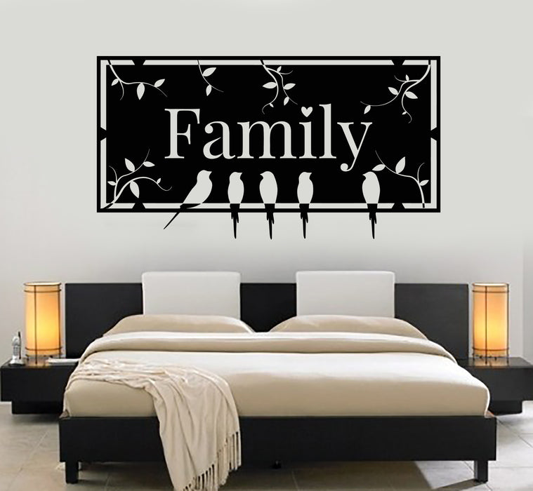 Vinyl Wall Decal Welcome To Home Family Birds Silhouette Stickers Mural (g7238)