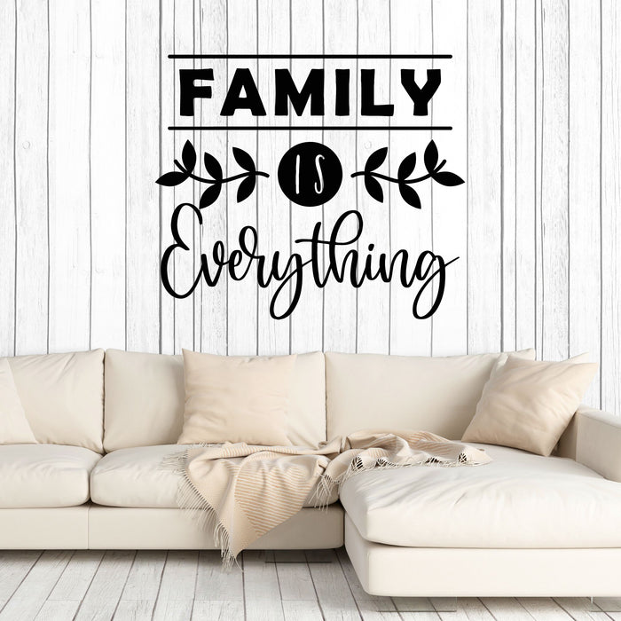 Виниловая наклейка на стену Семья - это все Вдохновляющая фраза Наклейки для гостиной Фреска (g8223)