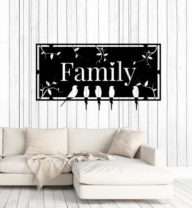 Vinyl Wall Decal Welcome To Home Family Birds Silhouette Stickers Mural (g7238)