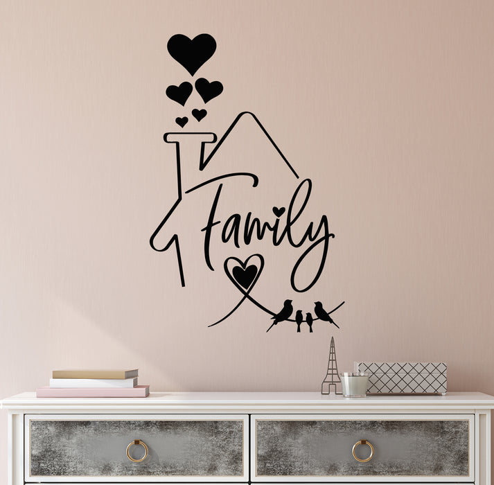 Vinyl Wall Decal Family Sweet Home Love Romantic Living Room Stickers Mural (g8059)