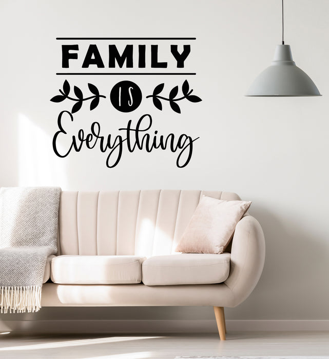 Виниловая наклейка на стену Семья - это все Вдохновляющая фраза Наклейки для гостиной Фреска (g8223)