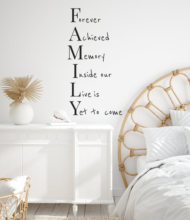 Vinyl Wall Decal Family Words Saying Home Living Room Inspirational Stickers Mural (ig6318)