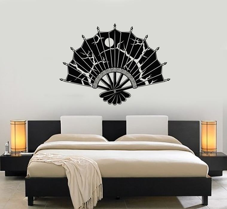 Vinyl Wall Decal Oriental Art Full Moon Bedroom Asian Style Stickers Mural (g4087)