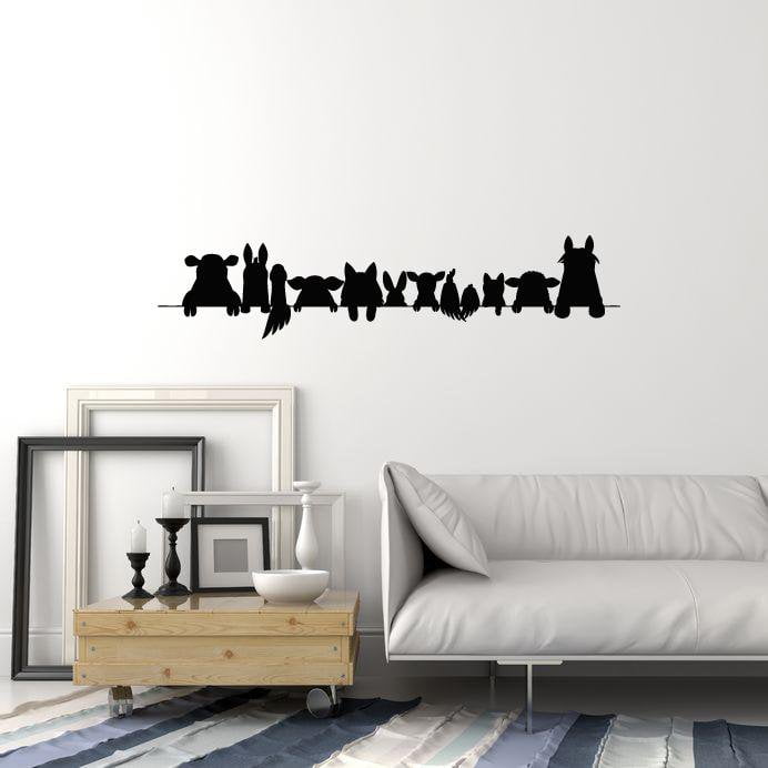 Vinyl Wall Decal Farm Animals Silhouette Home Room Decoration Idea Art Stickers Mural (ig5606)