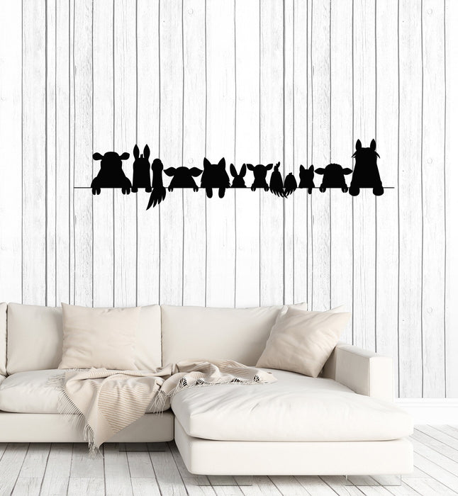 Autocollant mural en vinyle Silhouette d'animaux de la ferme Idée de décoration de chambre à coucher Autocollants d'art Mural (ig5606)