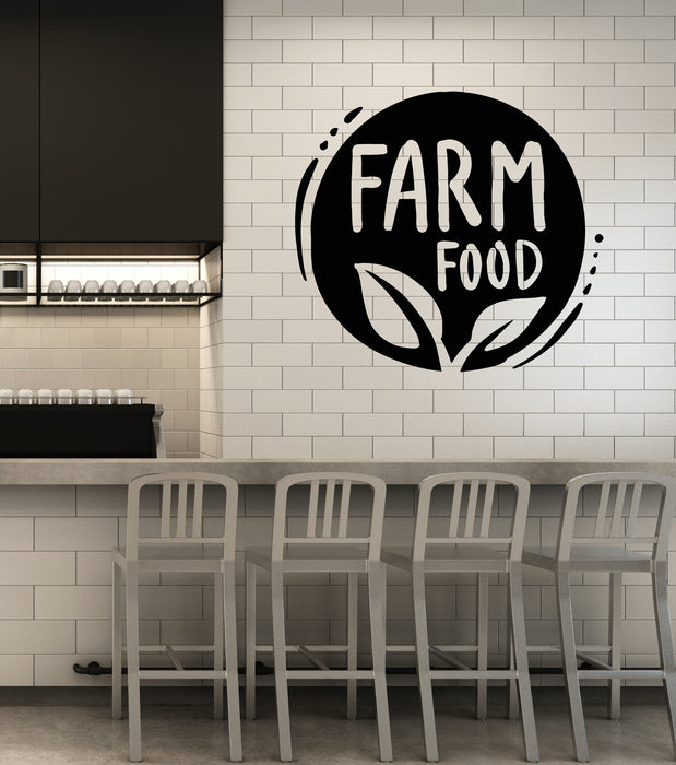 Autocollant mural en vinyle pour produits biologiques et aliments de la ferme, autocollants pour une alimentation saine (g7413)