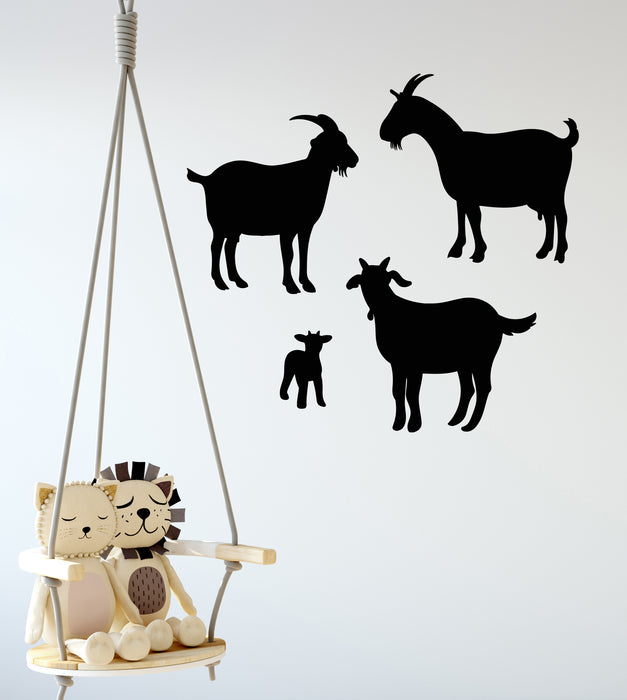 Vinyl Wall Decal Goat Silhouette Animal Farm Kids Room Stickers Mural (g6501)