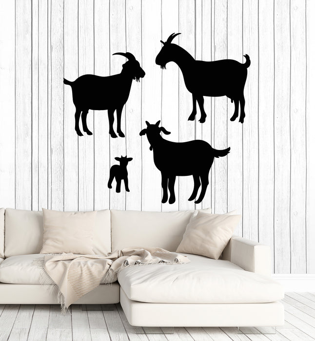 Vinyl Wall Decal Goat Silhouette Animal Farm Kids Room Stickers Mural (g6501)