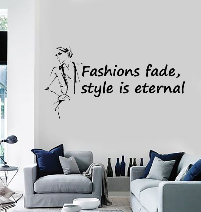 Vinyl Wall Decal Fashion Quote Woman Style Beauty Shop Salon Saying Stickers Mural (ig5546)