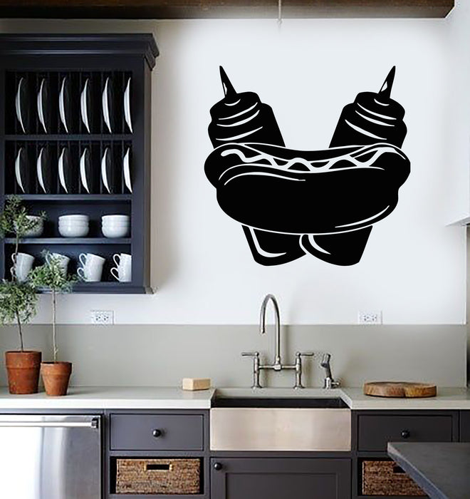 Vinyl Wall Decal Hot Dog Cooking Fast Food Truck Cafe Decor Stickers Mural (g268)