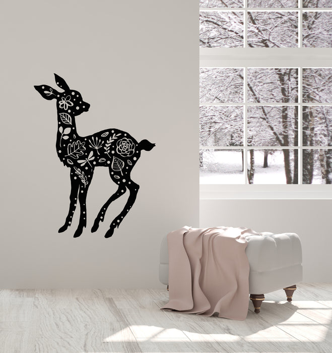 Vinyl Wall Decal Fawn Deer Animal Nursery Baby Room Nursery Stickers Mural (g4638)