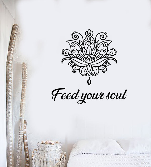 Vinyl Wall Decal Inspiring Quote Feed Your Soul Words Phrase Stickers Mural (g4246)