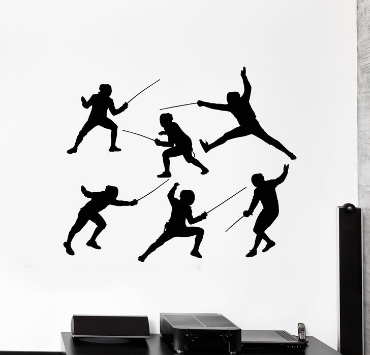 Vinyl Wall Decal Fencing Sports Scramble Combat  Swords Stickers Mural (g5878)
