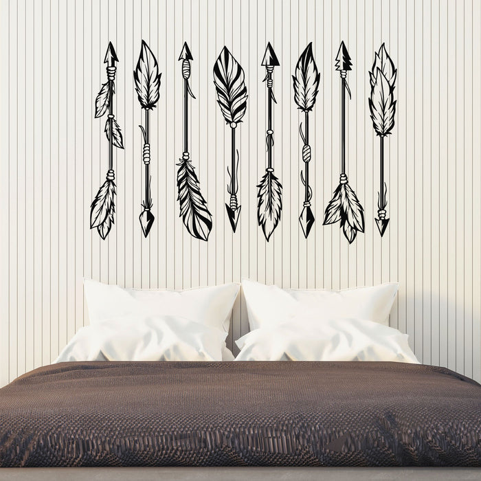 Vinyl Wall Decal Feathers Sleep Bedroom Ethnic Style Interior Stickers Mural (g8276)