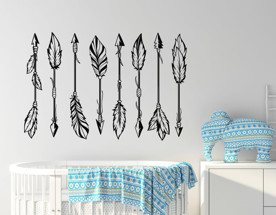 Vinyl Wall Decal Feathers Sleep Bedroom Ethnic Style Interior Stickers Mural (g8276)