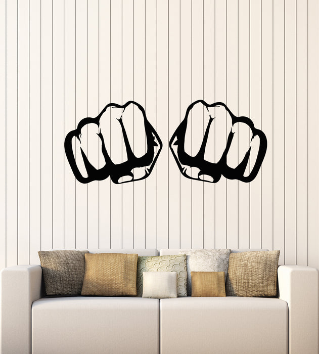 Vinyl Wall Decal Fist Fighting Fight Club Martial Arts  Sports Gym Stickers Mural (g4436)