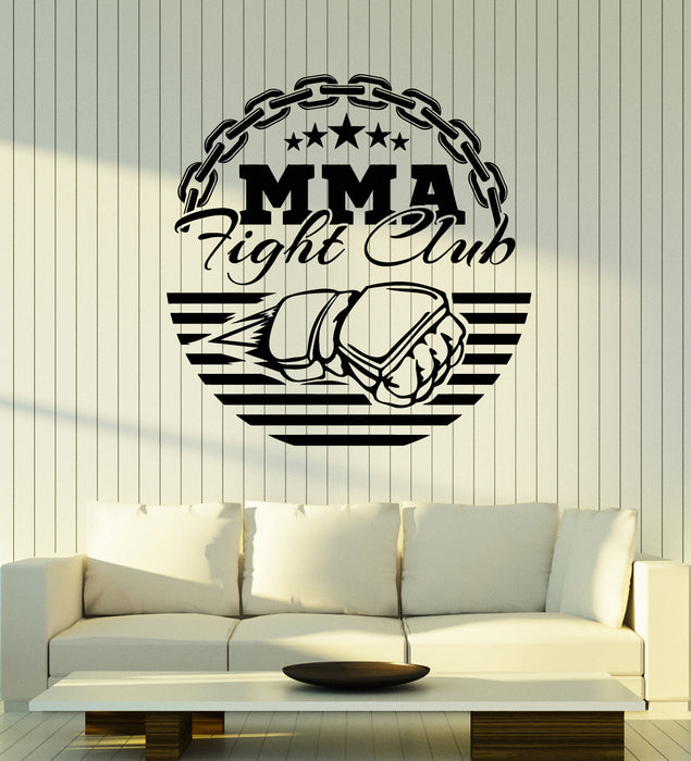 Vinyl Wall Decal Boxing Fight Club MMA Fighters Gym Men's Sports Stickers Mural (g4025)