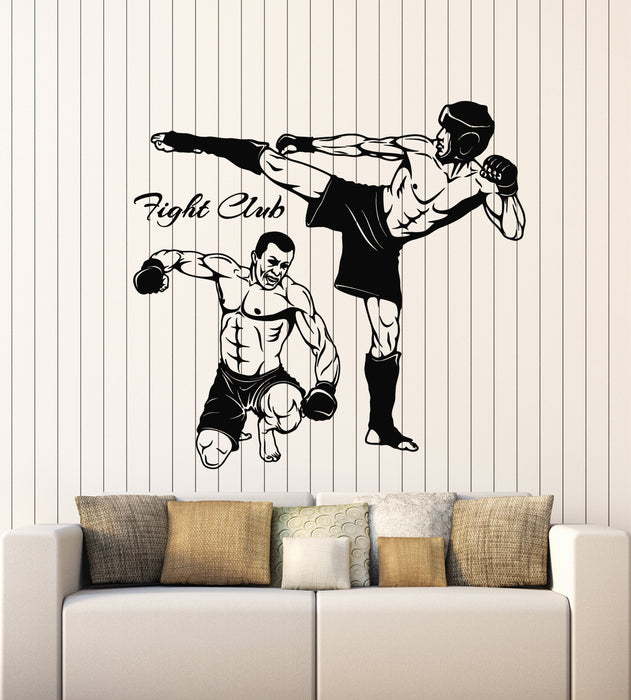 Vinyl Wall Decal Fight Club Kickboxing MMA Fighters Gym Sports Stickers Mural (g4024)