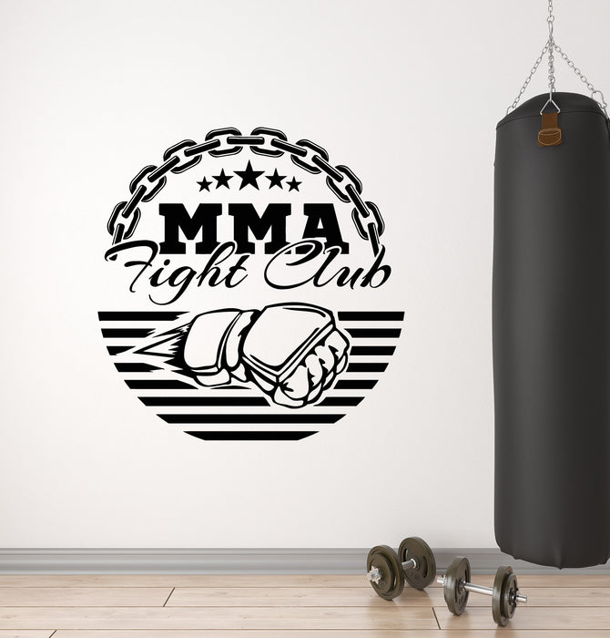 Vinyl Wall Decal Boxing Fight Club MMA Fighters Gym Men's Sports Stickers Mural (g4025)