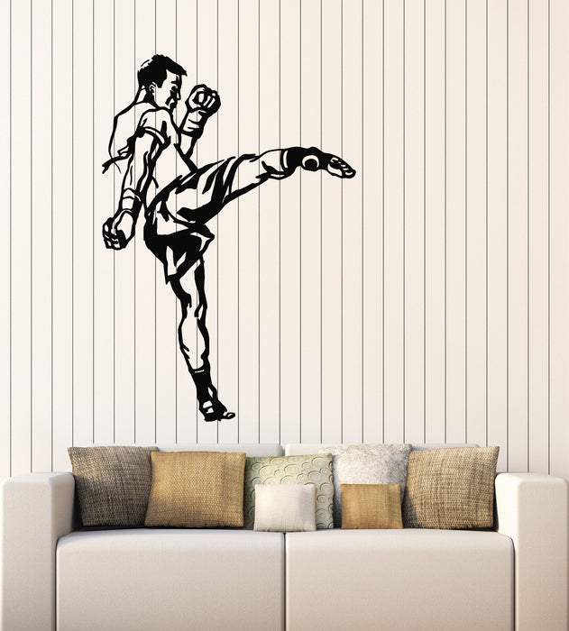 Vinyl Wall Decal Martial Arts MMA Man Boxer Sport Gym Fight Club Stickers Mural (g2353)