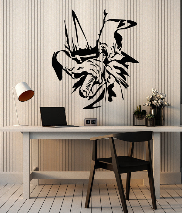 Vinyl Wall Decal Sketch Asian Fighter Sword Decor Fight Club Stickers Mural (g7099)