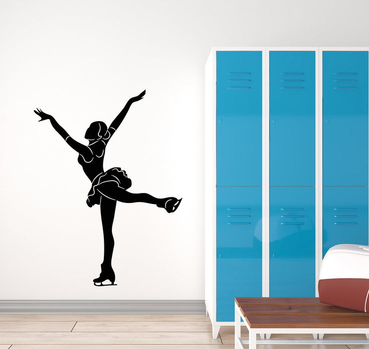 Vinyl Wall Decal Figure Skating Girl Sport Dancing Ice Stickers Mural (g1763)