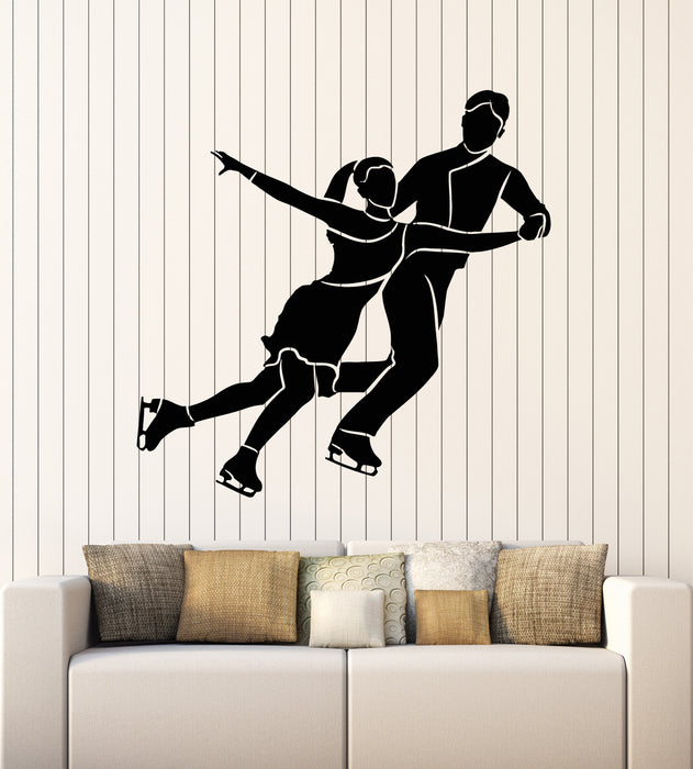 Vinyl Wall Decal Figure Skating Couple Dancers Sport Olympic Games Stickers Mural (g2781)