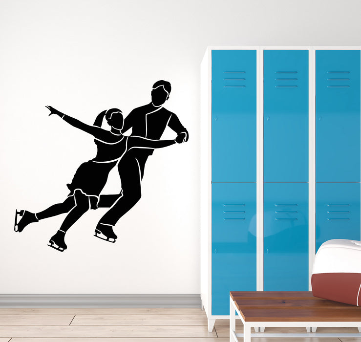 Vinyl Wall Decal Figure Skating Couple Dancers Sport Olympic Games Stickers Mural (g2781)